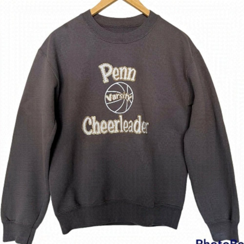 Vintage PENN varsity cheerleader grey crew neck sweatshirt -Size small